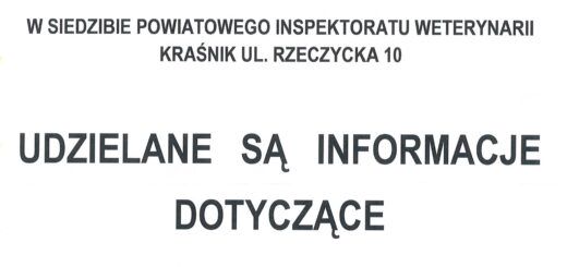 informacja Powiatowego Lekarza Weterynarii w Kraśniku